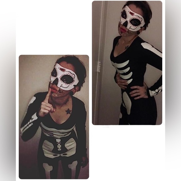 Leg Avenue Women's Glow in The Dark Skeleton Bodysuit Sexy Halloween Costume NEW - Picture 11 of 14